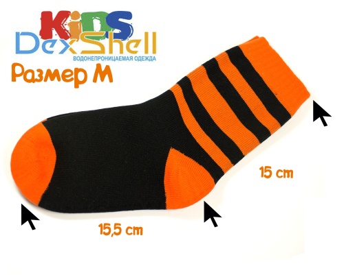 Водонепроницаемые носки детские DexShell Waterproof Children Socks S (16-18 см) оранжевые, DS546S фото 2